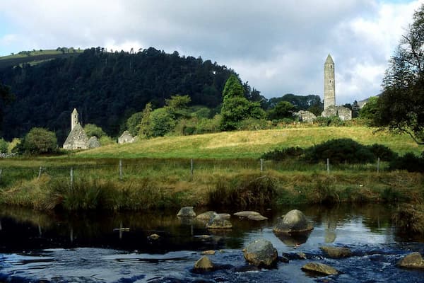 Glendalough River View of the Round Tower